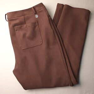Tommy Hilfiger Faux Suede Jeans Size 16 High Rise Straight Leg Brown Color